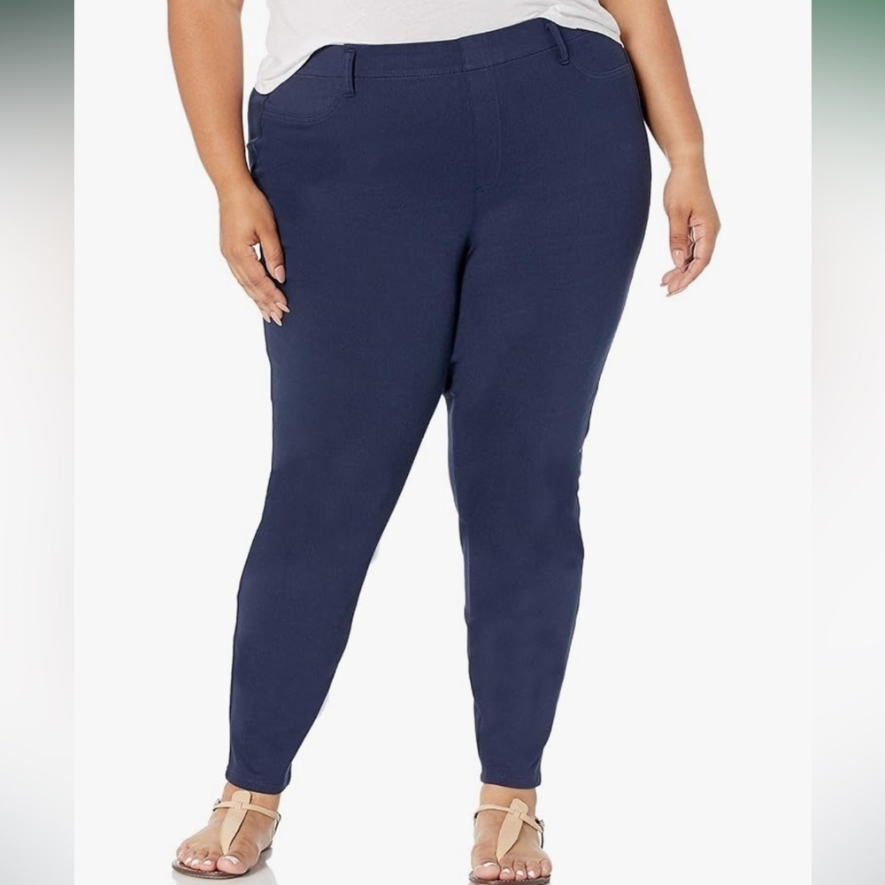Amazon Pull-On Stretchy Knit Jegging Navy Blue Sz XL Short